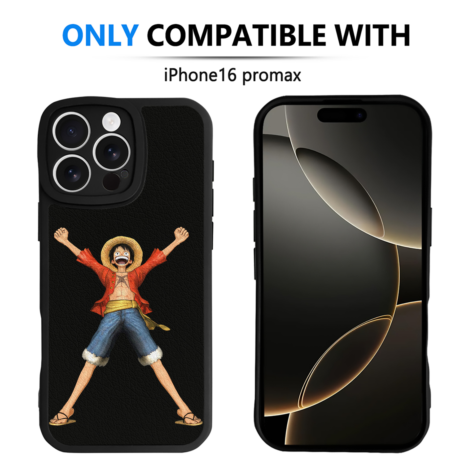 （画像用） ワンピース モンキー・D・ルフィ ONE PIECE Monkey D. Luffy 【iPhone 16シリーズ対応】シリコンスマホケース（レザー調） 材質：シリコン